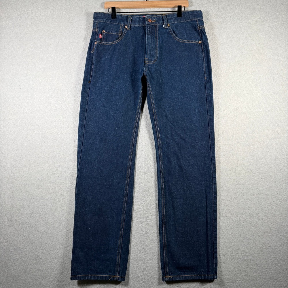 Lowrider The Boulevard Classic Mens Dark Wash Straight Leg Jeans 34x32 Blue